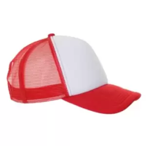 Image of SOLS Unisex Bubble Contrast Cap (One Size) (White/Red)