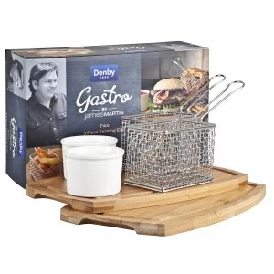 Image of Denby James Martin Gastro Two 3 Piece Serving Kits Fish and Chip Burger