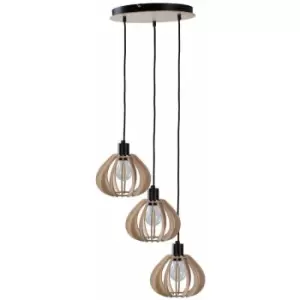 Image of Keter Nicoleta Cluster Pendant Ceiling Light Black, 32cm, 3x E27