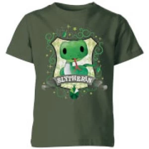 Image of Harry Potter Kids Slytherin Crest Kids T-Shirt - Forest Green - 3-4 Years