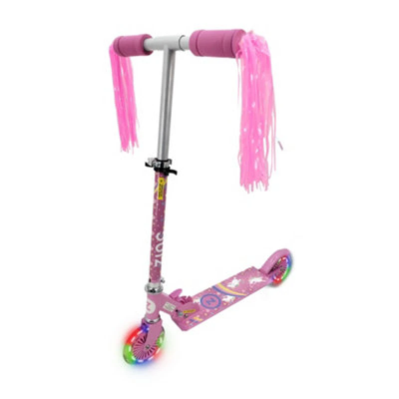 Image of Hy-Pro Zinc Unicorn Folding Two Wheeled Scooter With Tassels And Light Up Wheels