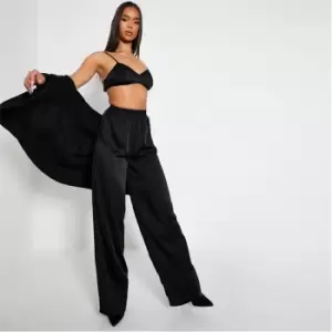 Image of I Saw It First Co Ord Floaty Satin Trousers - Black