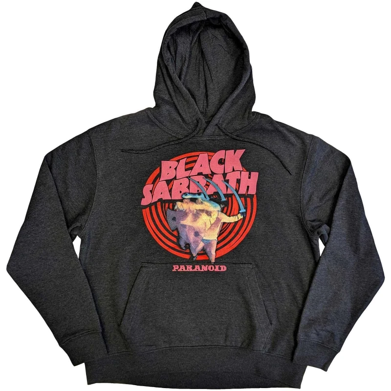 Image of Black Sabbath Black Sabbath Men Paranoid Hoodie in Charcoal Size: Medium Charcoal M Male 5063300800768