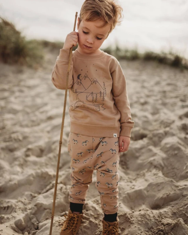 Image of Turtledove London Zebra Joggers in Baby Pink Size: 3-4 Years Baby Pink Unisex 3-4 Years