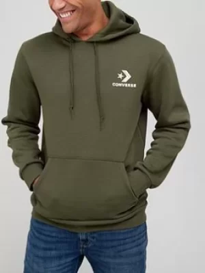 Image of Converse Camo Fill Pullover Hoodie, Khaki, Size S, Men