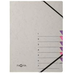 Image of Pagna Pro Deluxe A4 7 Compartment Sorting File GreyPink Pack of 5