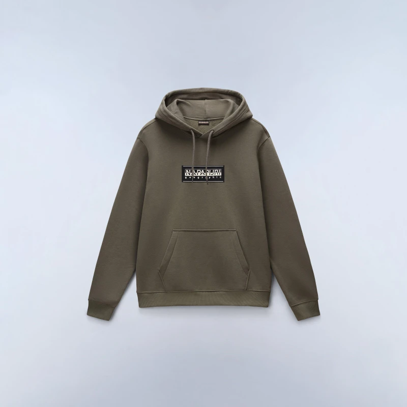 Image of Napapijri S-Box Logo Hoodie Mens Tea Leaf male M