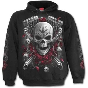 Image of Day of the Dead Bikers Mens Medium Hoodie - Black