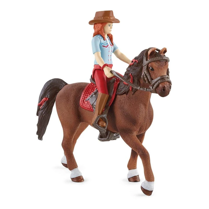 Image of Figurine: Schleich Horse Club Hannah & Cayenne Toy Figure Set, Unisex, 5 to 12 Years, Multi-colour (42539) Multi