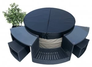 Image of Canadian Spa Rattan Bar With Glass Top.