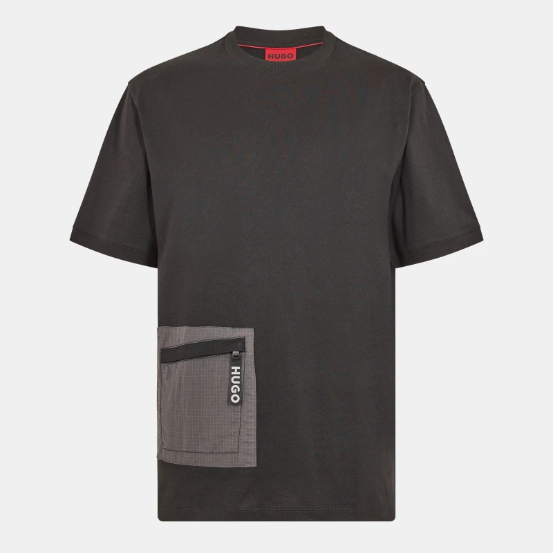 Image of Hugo Mens Dacero 01 Regular Fit T-Shirt Black male X Small