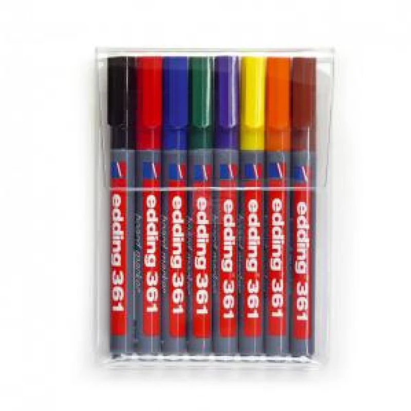 Image of Edding Edding 361 4-361-8-S2999 Whiteboard marker set Black, Red, Blue, Green, Orange, Brown, Violet 8 pc(s) 4-361-8-S2999