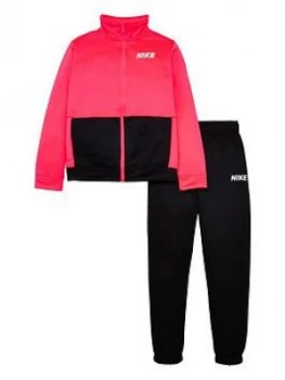 Image of Nike OLDER GIRLS NSW POLY TRACKSUIT BlackPink Size M10 12 Years Women