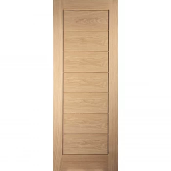 Image of Horizontal 7 Panel White Oak Veneer Internal Door - 610mm Wide