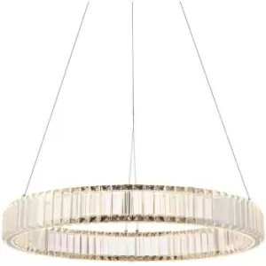 Image of Merano Foggia Single Pendant Ceiling Lamp, Chrome Plate, Crystal
