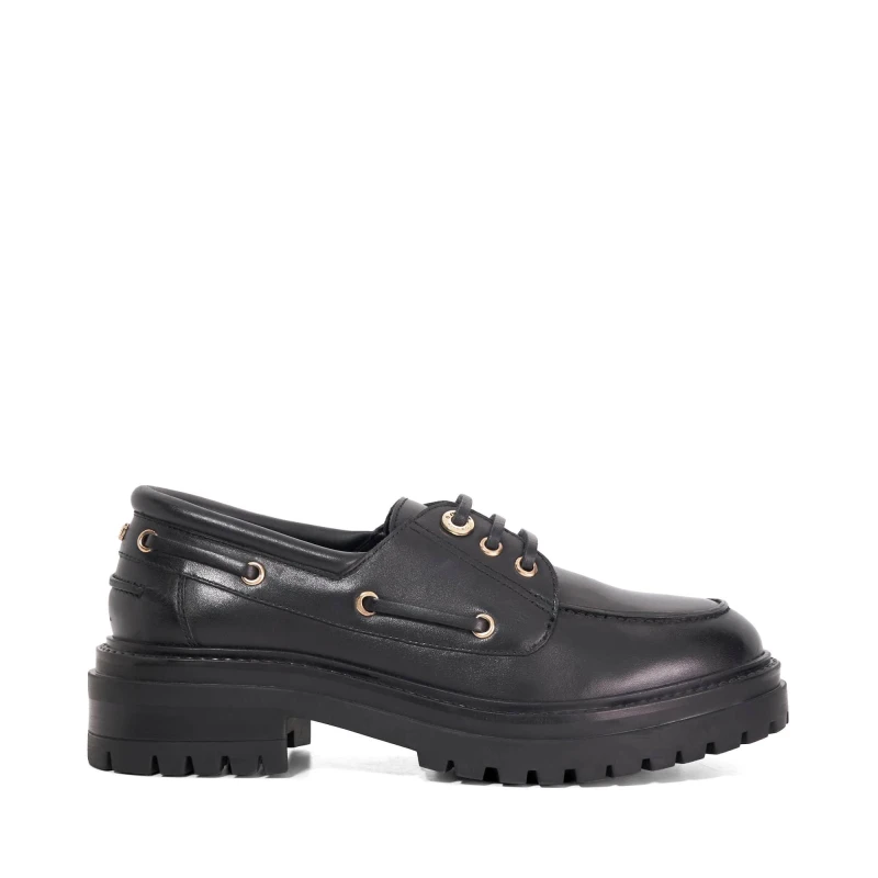 Image of Dune London Womens Glazit Loafers Black Leather female 3 (36)