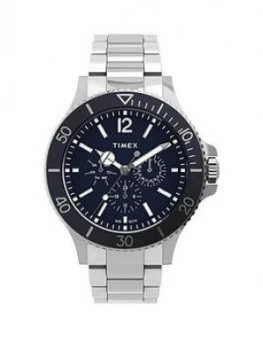 Image of Timex Timex Harborside Multifunction 43Mm Stainless Steel Blue Dial Bracelet Watch