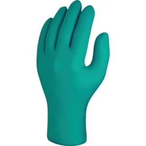 Image of Disposable Gloves, Green, Nitrile, Powder Free, Textured Fingertips, Size 8/M, Pk-100