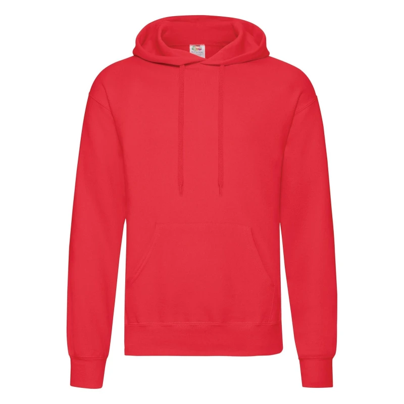 Image of Fruit of the Loom Mens Classic Hooded Sweatshirt in Red Size: Small Red Male S