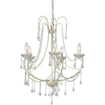 Image of Linea Verdace Lighting - Linea Verdace Romance 5 Light Multi Arm Chandeliers Cream