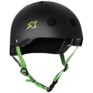 Image of S1 Helmets S1 Lifer Helmet - Multi & High Impact Certified - Matt Black Green Strap