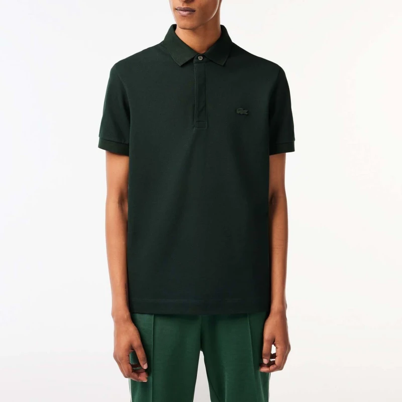Image of Lacoste Regular Fit Paris Stretch Piqu Polo Shirt - Green Green XS