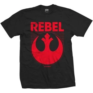 Image of Star Wars - Episode VII Rebel Unisex Medium T-Shirt - Black