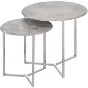 Image of 52cm Value Set Of 2 Chrome End Tables