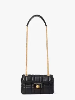 Image of Kate Spade Evelyn Quilted Leather Small Shoulder Crossbody, Black, One Size