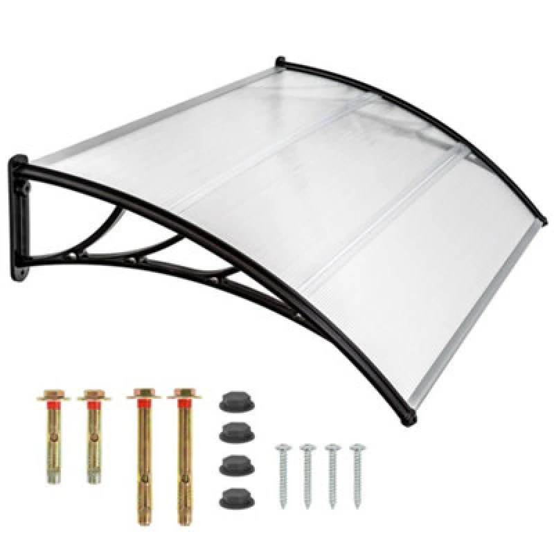 Image of Tectake Canopy Transparent - Solid Front Door Rain Shelter - 120 Cm Transparent