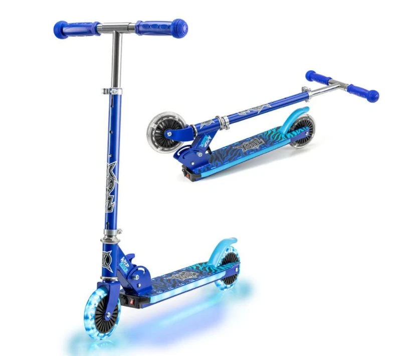 Image of XOOTZ Wild Rider Tiger LED Kids Kick Scooter - Blue 5031470264017