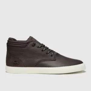 Image of Lacoste Dark Brown Esparre Chukka Trainers