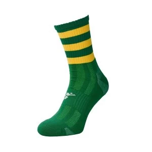 Image of Precision Pro Hooped GAA Mid Socks Junior Green/Gold - UK Size 3-6