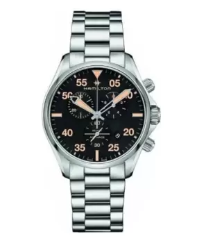 Image of Hamilton Khaki Pilot Black Dial Stainless Steel Mens Watch H76722131 H76722131