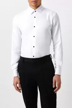 Image of White Slim Fit Double Cuff Dress Shirt