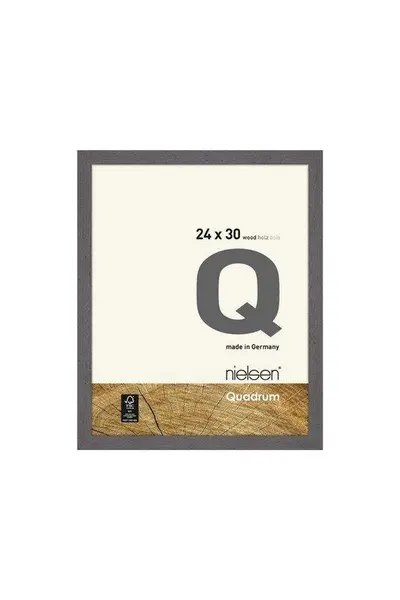 Image of Nielsen Quadrum 24 x 30cm Wooden Picture Frame With Protective Glass Front Mid Grey