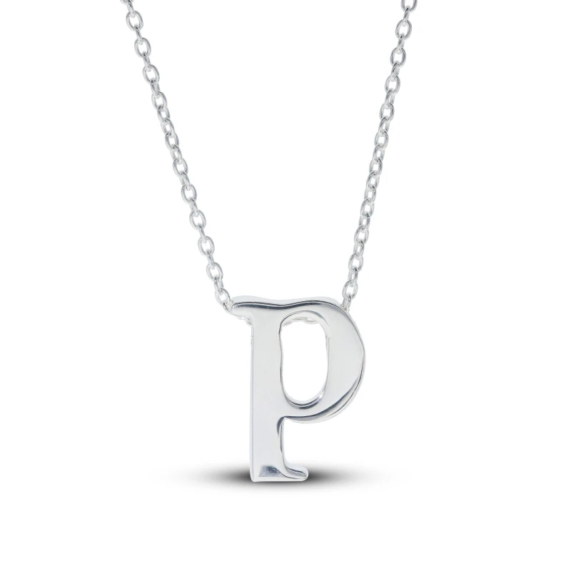 Image of Be You Sterling Silver lowercase Initial Necklace Silver female P