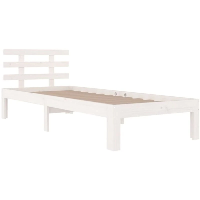 Image of VIDAXL Bed Frame without Mattress White Solid Wood 90x200cm Vidaxl 8720286996850