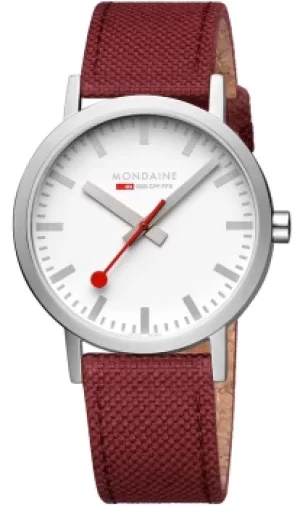 Image of Mondaine Watch Classic Dark Cherry Textile