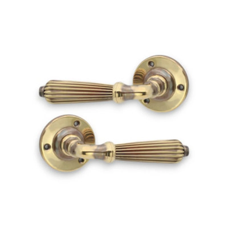 Image of Spira Brass Regency Lever Door Handle Aged Brass
