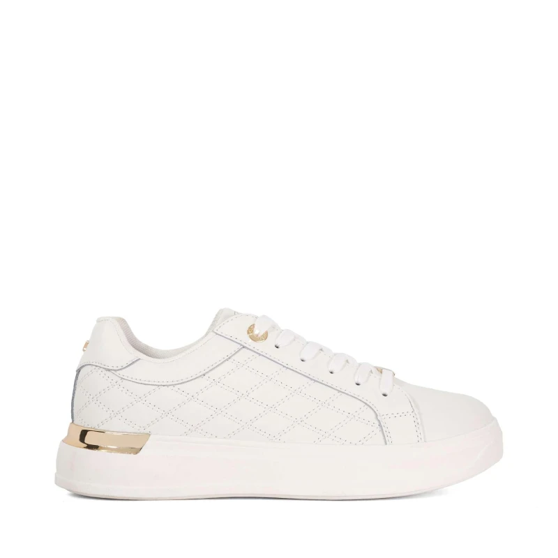 Image of Dune London Womens Elba Platform Trainers White Leather female 3 (36)