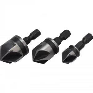 Image of 3 Piece 6MM (1/4") Hex Shank Countersink Bit Set