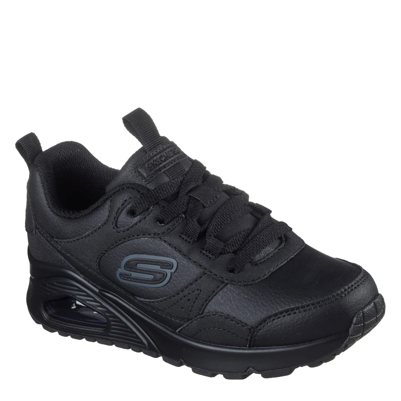Image of Skechers Kids Monochromatic Lace Up Court Trainers Black male C11 (28.5)