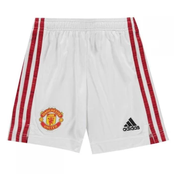 Image of Boys, Adidas Manchester United Junior 20/21 Home Short, White, Size 13-14 Years