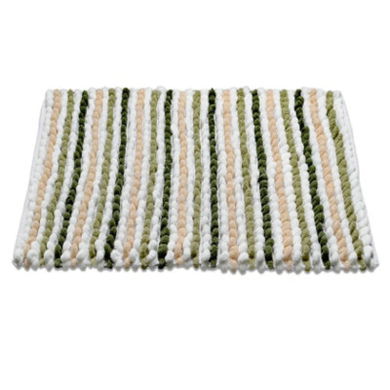 Image of Allure Bath Fashions Striped Chunky Bobble Bath Mat - Green