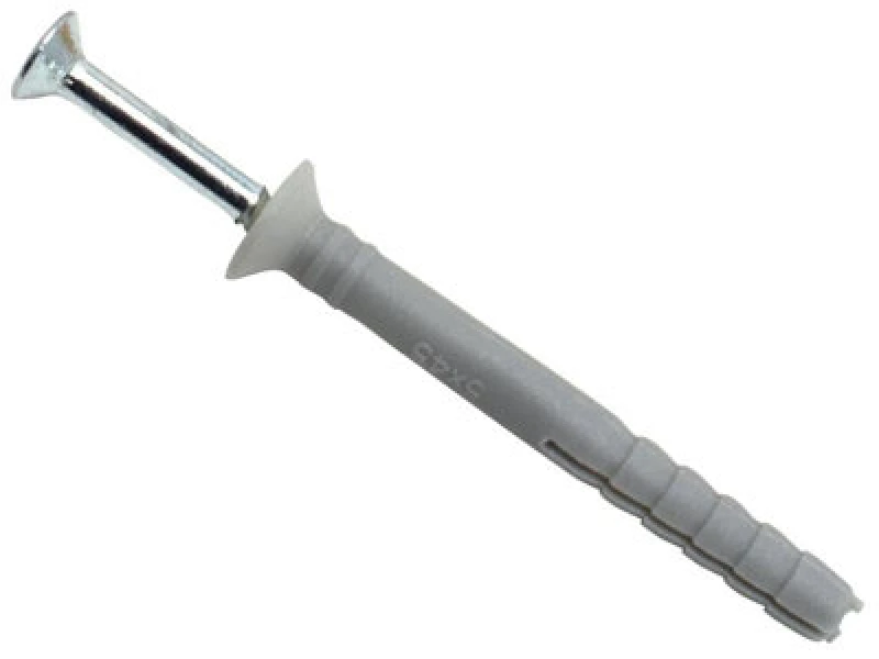 Image of Masonmate Premium 200 Pack Of 5X45mm Nylon Hammer-In Fixings For Easy Installations