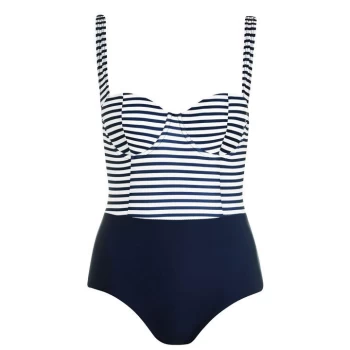 Image of SoulCal Top Panel Swimsuit - Navy Stripe