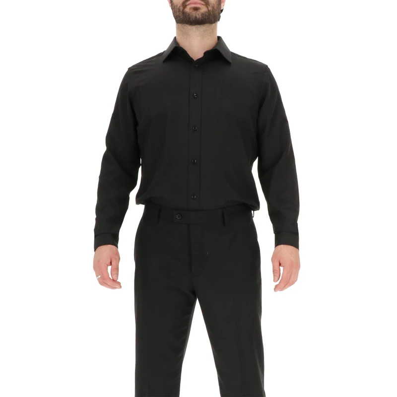 Image of Scotch and Soda Mens Long-Sleeve Oxford Shirt Black male 14.5 inch