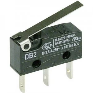 Image of Cherry Switches Microswitch DB2C B1LC 250 V AC 10 A 1 x OnOn momentary