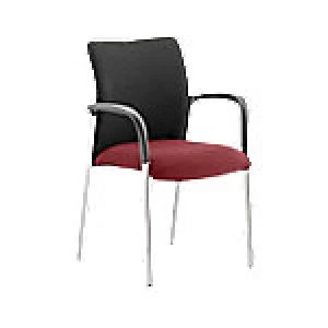 Image of Visitor Chair Academy Black Fabric Back With Ginseng Chilli Seat With Arms